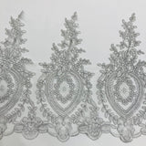 Corded Lace Trim Embroidered Polyester Net Mesh 13"