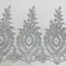 Corded Lace Trim Embroidered Polyester Net Mesh 13"