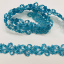 Beaded Corded Lace Trim on Polyester Organza