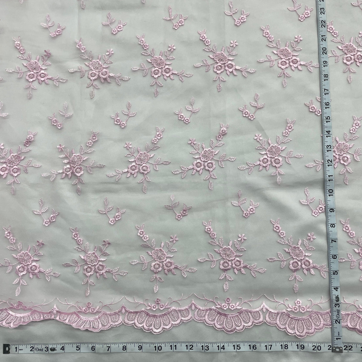 Beaded Lace Fabric on Polyester Net Mesh
