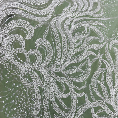 Beaded Sequined Bridal Lace Fabric