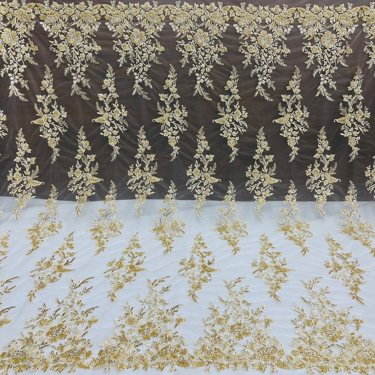 Beaded Sequined Lace Fabric