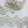 Beaded Corded Lace Trim 5" Polyester Net Mesh