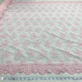 Embroidered Lace Fabric on Polyester Net Mesh