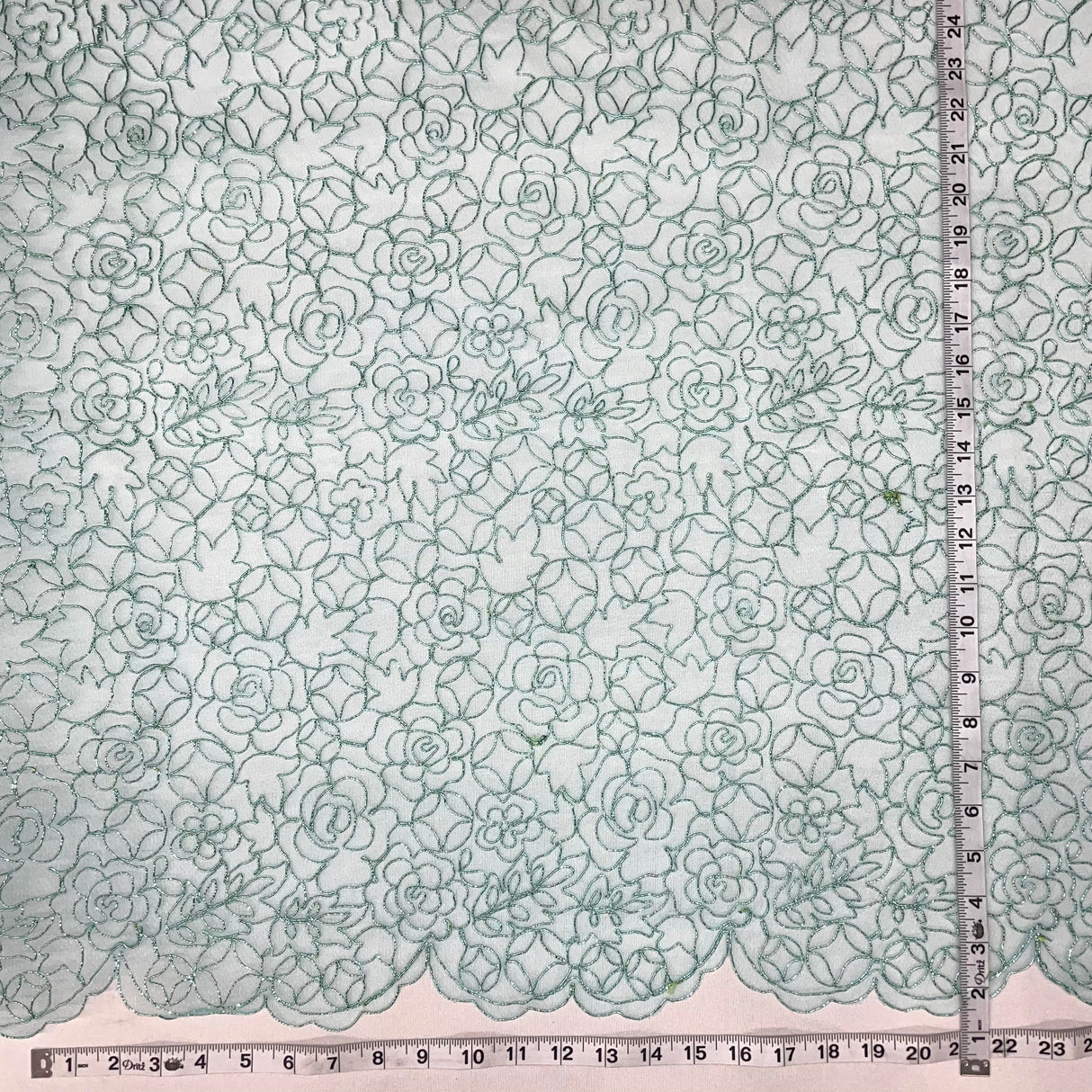 Corded Bridal Lace Fabric Embroidered Net Mesh