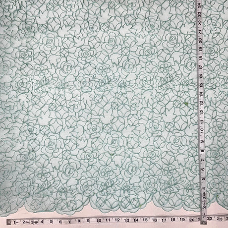 Corded Bridal Lace Fabric Embroidered Net Mesh