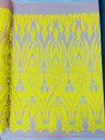 Big Sequin Damask Polyester Fabric - Damask Sequin Mesh, 54" Width (1 Yard)