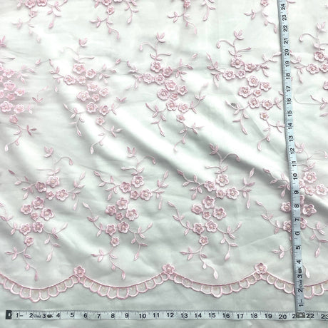 Beaded Lace Fabric on Polyester Net Mesh