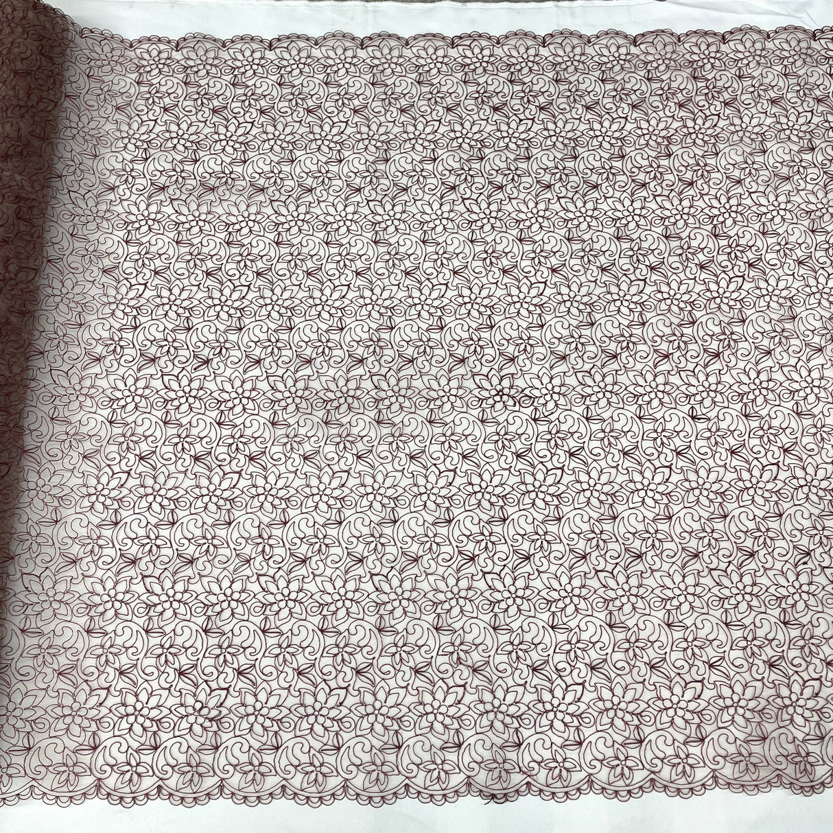 Corded Bridal Lace Fabric 54" Polyester Net Mesh