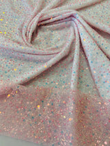 All Over Beaded Lace Polyester Fabric - Beaded, Sequins, Pearls, Mesh Lace, 54" Width (1 Yard)