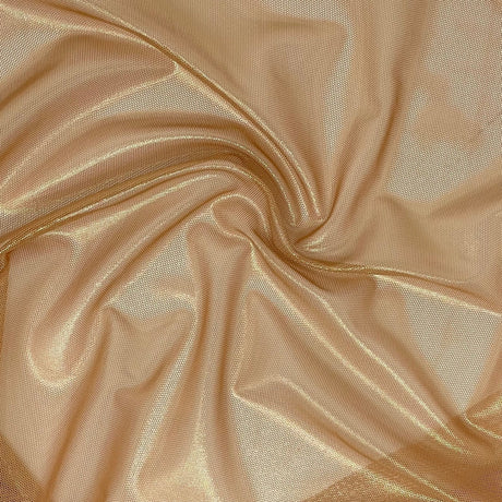 Ultrasheen Foiled Power Mesh Polyester Fabric - All-Over Foil, 4-Way Stretch, 56" Width (1 Yard)