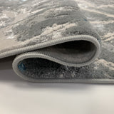 Maximus Collection Polyester Viscose Area Rug - Blue Platinum Metallic, 5' 3" X 7' 5", 7'6" X 10'3" (1 Piece)