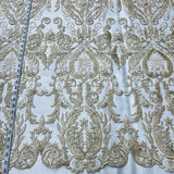 Bridal Lace Fabric Corded Embroidered 48"