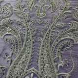 Beaded Embroidered Lace Mesh Fabric