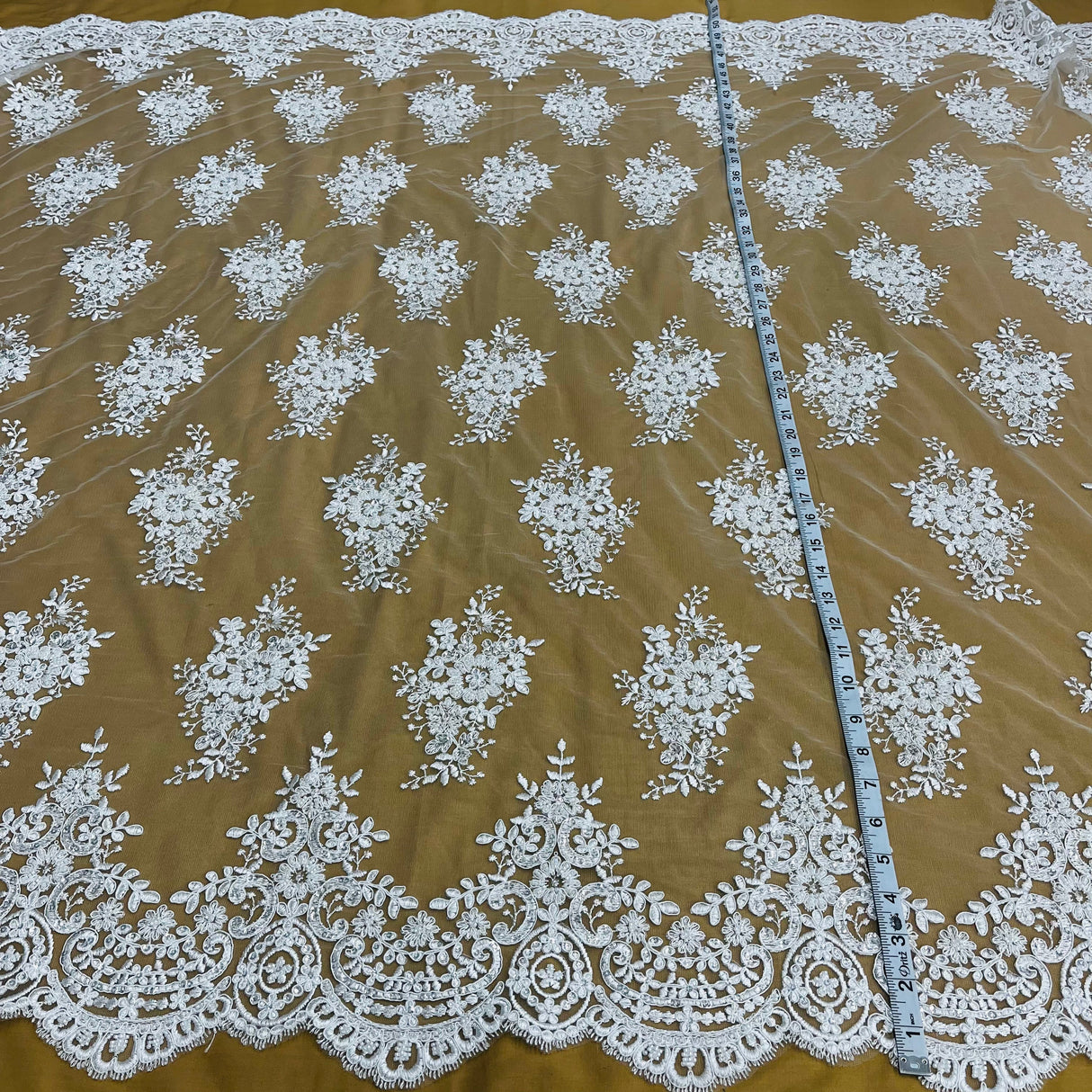 Beaded Corded Lace Fabric 56" Wide