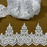 Beaded Corded Lace Trim on Organza