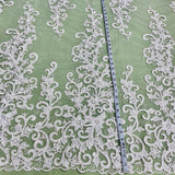 Beaded Corded Bridal Lace Fabric 51"