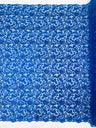 Angela Metallic Corded Lace Fabric - Embroidered Sequins Mesh Lace, Double Scallop Edge, 50-54" Width (1 Yard)