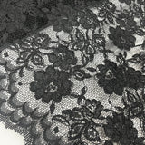 Corded Bridal Lace Fabric Embroidered On 100 Percent Polyester Net Mesh - White, Red, Black, 49" Width (1 Yard)
