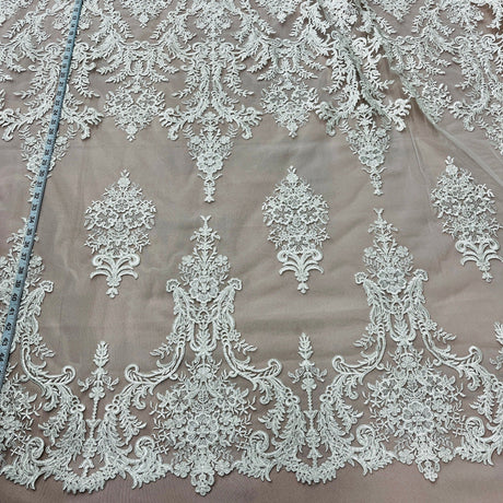 Corded Bridal Lace Fabric 52" Polyester Net Mesh