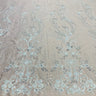 1 Yard Beaded Lace Fabric Embroidered on Polyester Net Mesh for Bridal and Evening 54 inch Width