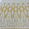 1 Yard Beaded Lace Fabric Embroidered on 100% Polyester Net Mesh