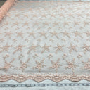 Beaded Lace Fabric Peach Pink