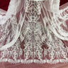 1 Yard Beaded Lace Fabric Embroidered on 100% Polyester Net Mesh | Lace USA - GD-13276 - Ivory