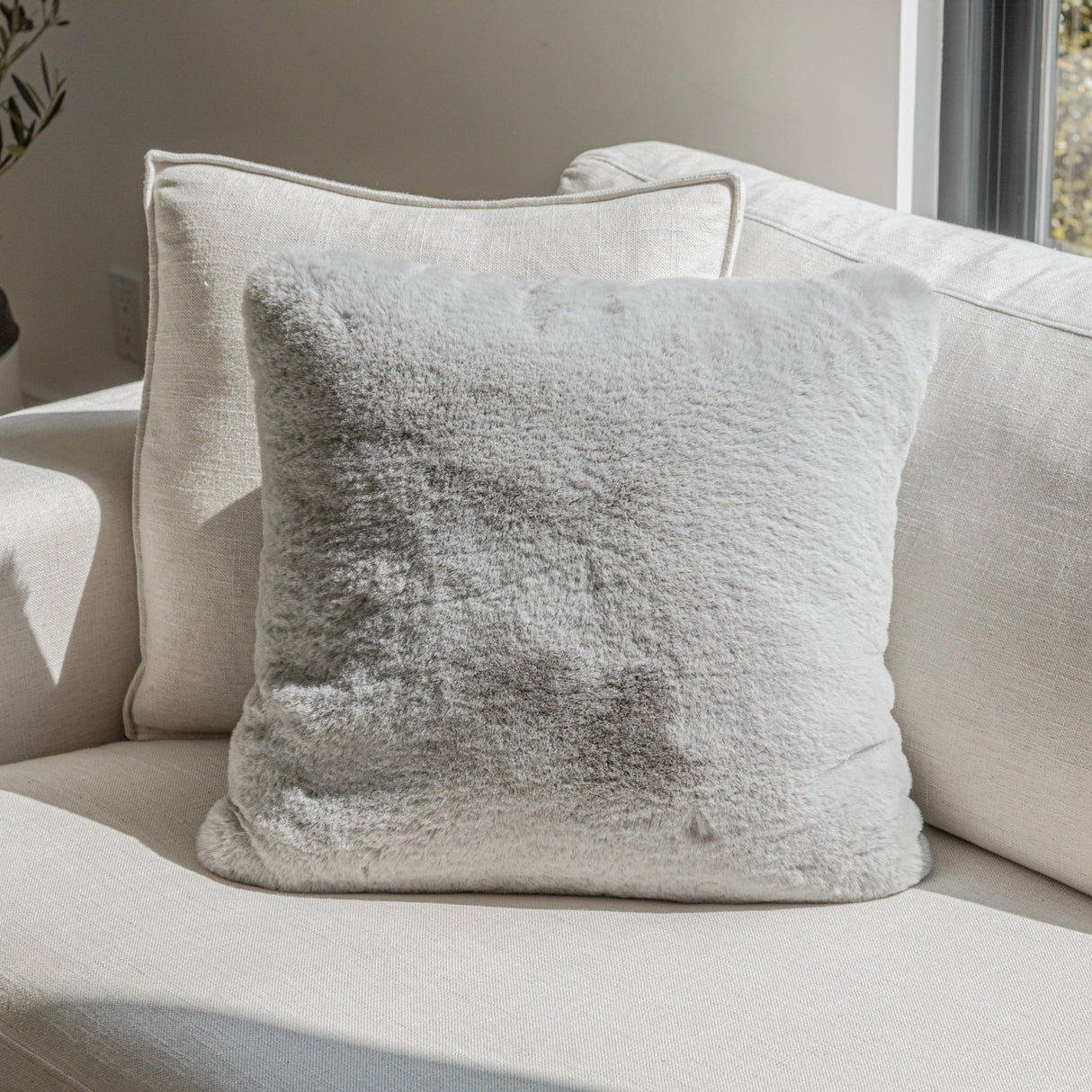 Soft Cozy Fuzzy Faux Fur Pillow - Faux Fur Fabric, Solid, 20" X 20", Black, Charcoal Gray, Offwhite, Silver, Mocha, Rose, Navy, Honey Gold, Teal Blue (1 Piece)