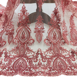 Beaded Lace Fabric Embroidered Mesh
