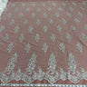 1 Yard Beaded and Corded Bridal Lace Fabric for Elegant Wedding Dresses White