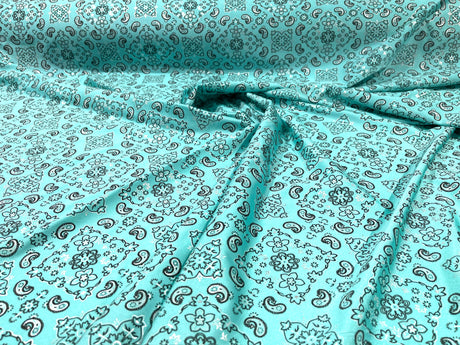 Bandanna Print Nylon Spandex Fabric - Bandanna Print, 58" Width (1 Yard)