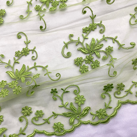 Embroidered Corded Bridal Lace Mesh