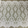 1 Yard Exquisite Beaded Lace Fabric Embroidered on 100% Polyester Net Mesh White