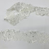 Beaded Lace Trimming Embroidered On 100 Percent Polyester Organza Fabric - Yellow, Silver, Green, Royal Blue, Ivory, 2" Width (1 Yard)