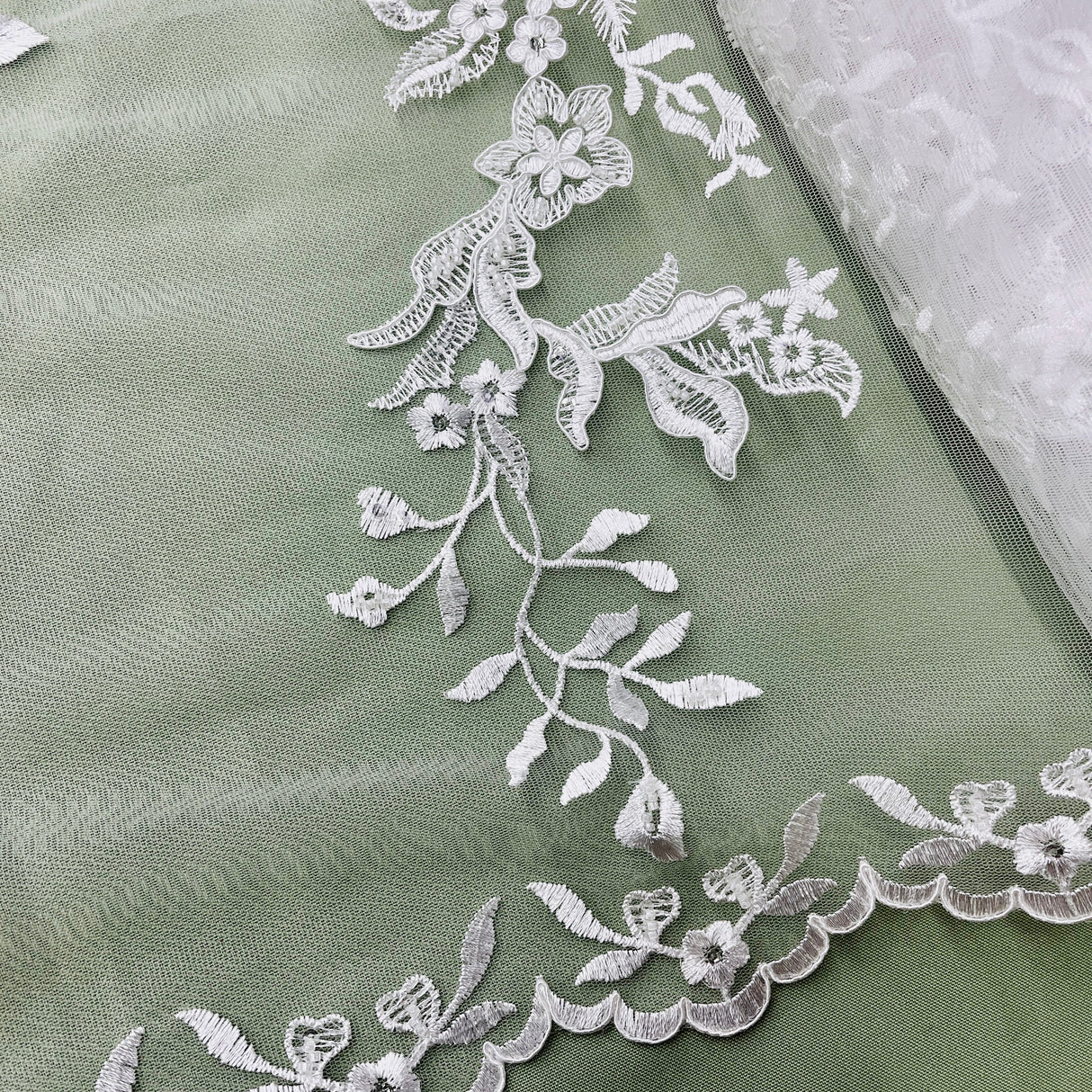 Beaded Corded Bridal Lace Fabric 53" Wide