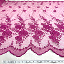 Beaded Lace Fabric on Polyester Net Mesh