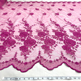 Beaded Lace Fabric on Polyester Net Mesh