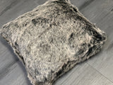 Renne Pillow Collection Sheepskin Fabric - White, Tip Dye Gray, 20" X 20" (1 Pillow)
