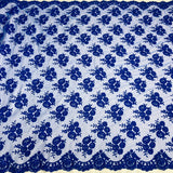 1 Yard Corded Bridal Lace Fabric Embroidered 100 Percent Polyester Net Mesh 50 inch Width