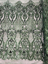 Sea Shell Sequin Damask Polyester Fabric - Iridescent Sequin Damask, 54" Width (1 Yard)