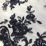 Beaded Corded Bridal Lace Mesh