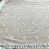 1 Yard Beaded Lace Fabric Embroidered on 100% Polyester Net Mesh | Lace USA - 31393W-BP - Ivory - 52" Wide