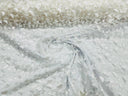 3D Butterfly Metallic Design Polyester Fabric - Metallic Butterfly Embroidery, Mesh Lace, 58" Width (1 Yard)