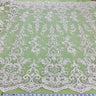 Beaded Corded Bridal Lace Fabric on Polyester Net Mesh
