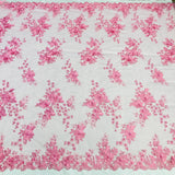 Beaded 3D Floral Lace Fabric