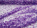 3D Butterfly Metallic Design Polyester Fabric - Metallic Butterfly Embroidery, Mesh Lace, 58" Width (1 Yard)