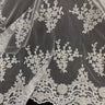 Beaded Corded Bridal Lace Ivory Mesh