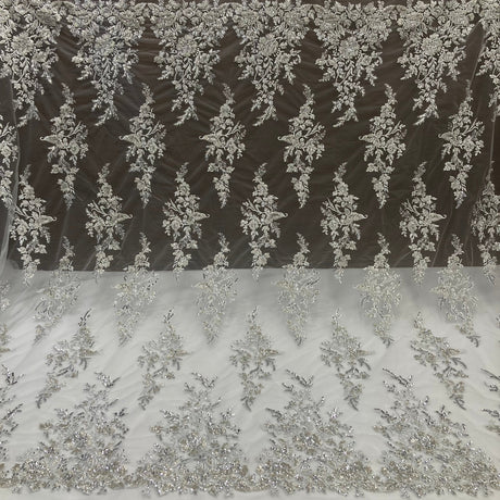 Beaded Sequined Lace Fabric