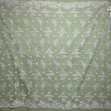 Corded Bridal Lace Fabric on Polyester Net Mesh